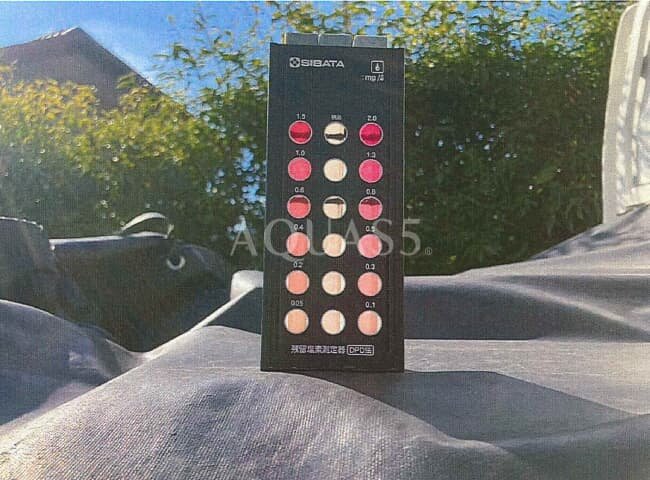 セントラル浄水器設置後、残留塩素が除去された水の様子