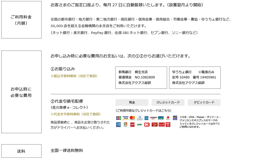 プレミアムプランお支払方法